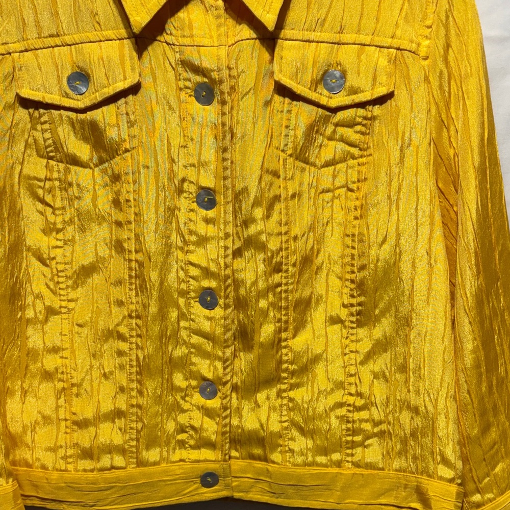 Ruby Rd. Textured Yellow Jean Jacket - image 4